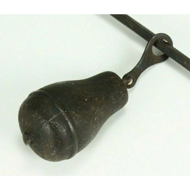 1800's Cast Iron Hanging Balance Beam Scale 3 Hooks Original Counterweight For Sale - Image 4 of 12