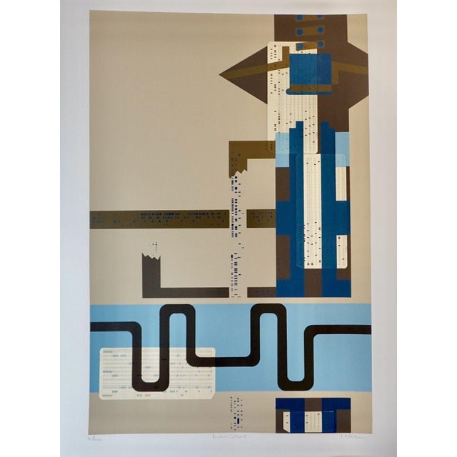 Artist: Lee Adler Title: Modern Collage 1 Medium: Screenprint with hand collage paper with holes Signed: Hand Signed...