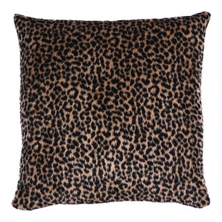 Schumacher Lilya Leopard 24" Pillow in Natural For Sale