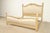 French Henredon Style French Regency Louis XVI Cream Crackle Lacquered Upholstered King Size Bed For Sale - Image 3 of 14