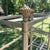 Pair handsome brushed steel and brass modern etageres with 6 glass shelves