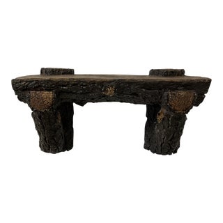 1970s Vintage Black Forest Faux Bois Plaster Wall Shelf For Sale
