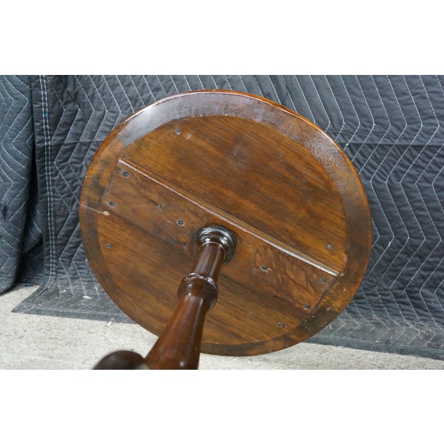 Antique Queen Anne Style Mahogany Pedestal Table Wine Plant Sculpture Stand 26" For Sale - Image 17 of 18