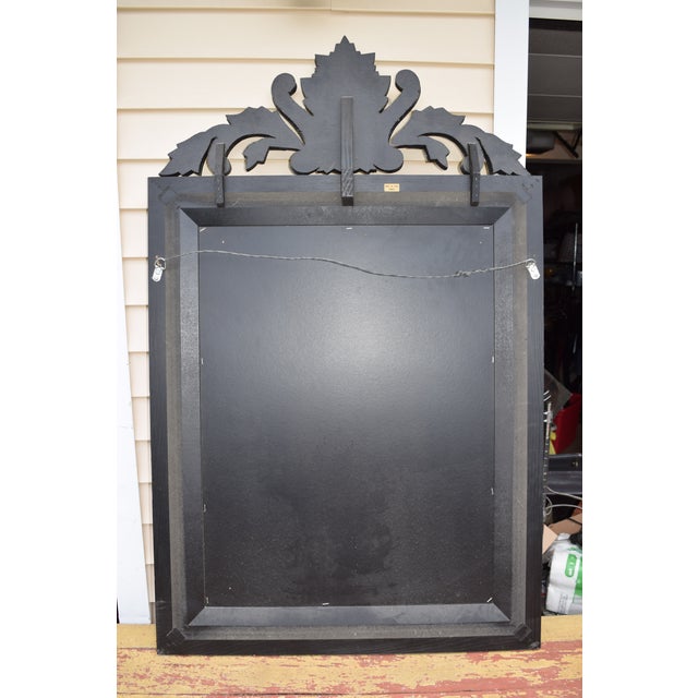 Transparent Antique Venetian Mirror Wall Glass Frameless Clear Crown Vanity Paris France For Sale - Image 8 of 11