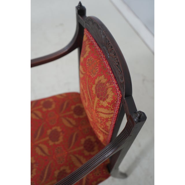 Pair Antique 19th Century English Sheraton Mahogany Armchairs For Sale - Image 14 of 18