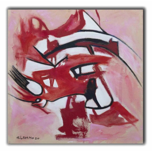 Pink and Red Composition is an original artwork realized by Giorgio Lo Fermo (b. 1947) in 2020. Original Oil Painting on...