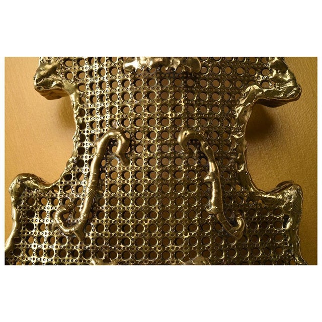 1980s Brass Signed Violin on a Golden Plate by Henri Fernandez For Sale - Image 5 of 6