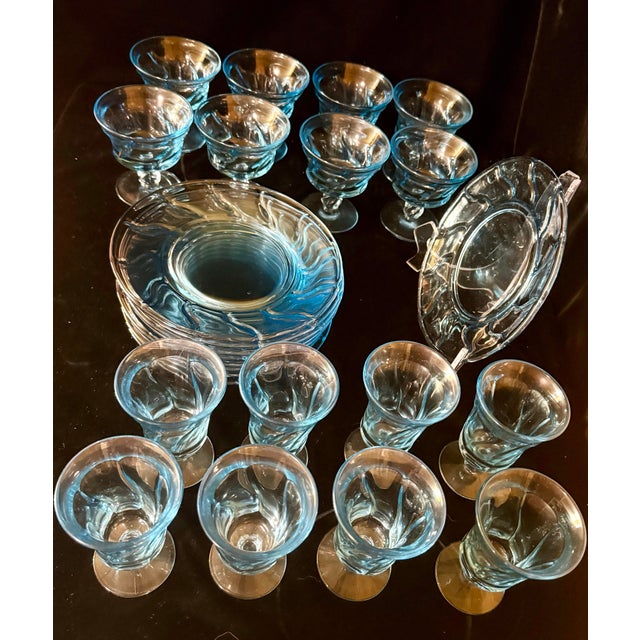 Mid 20th Century Fostoria Jamestown Blue Glassware Set - 25 pcs For Sale - Image 11 of 12