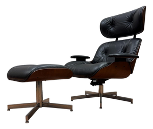 Vintage Mid-Century Modern Eames Style Lounge Chair & Ottoman