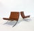 Brown Set of Brown Leather Barcelona Chairs by Mies Van Der Rohe for Knoll, 1970 For Sale - Image 8 of 9