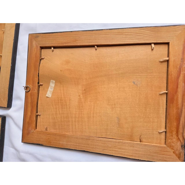 German Reverse Glass Paintings, Set of 5 For Sale - Image 4 of 10