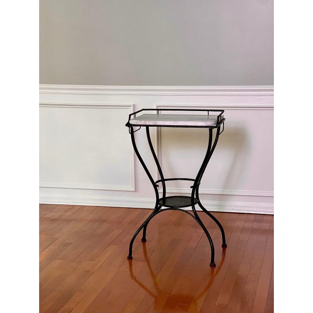Art Deco Iron and Marble Industrial Table for Kitchen, Bathroom, Patio, 1930s For Sale - Image 17 of 17