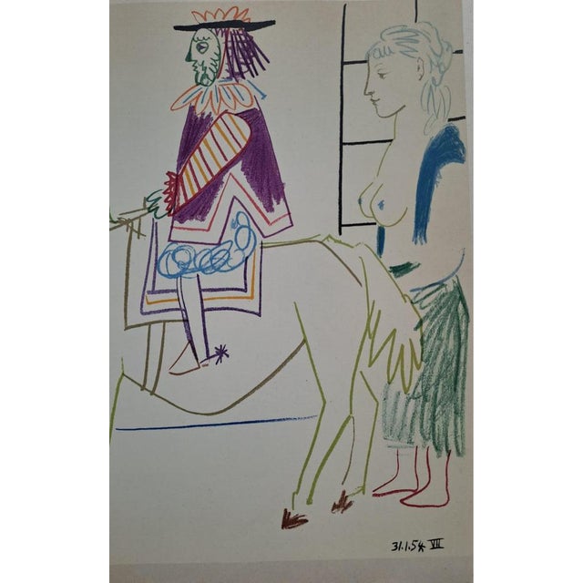 Pablo Picasso (1881-1973) The Knight, the Naked Woman and the Valet, 1954 Color lithograph on thick paper Dated in the...