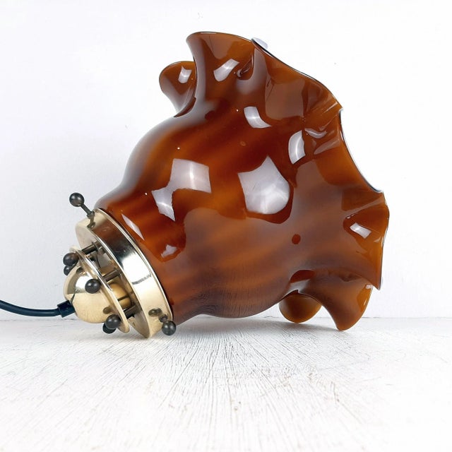 Brown Glass Pendant Lamp, 1970s For Sale - Image 9 of 11