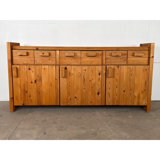 Scandinavian Brutalist Pine Sideboard by Hans Frydendahl, Denmark, 1970s For Sale - Image 9 of 9