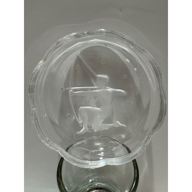 Glass Vintage Clear Glass Zodiac Astrology Coasters With Frosted Designs - Set of 12 For Sale - Image 7 of 15