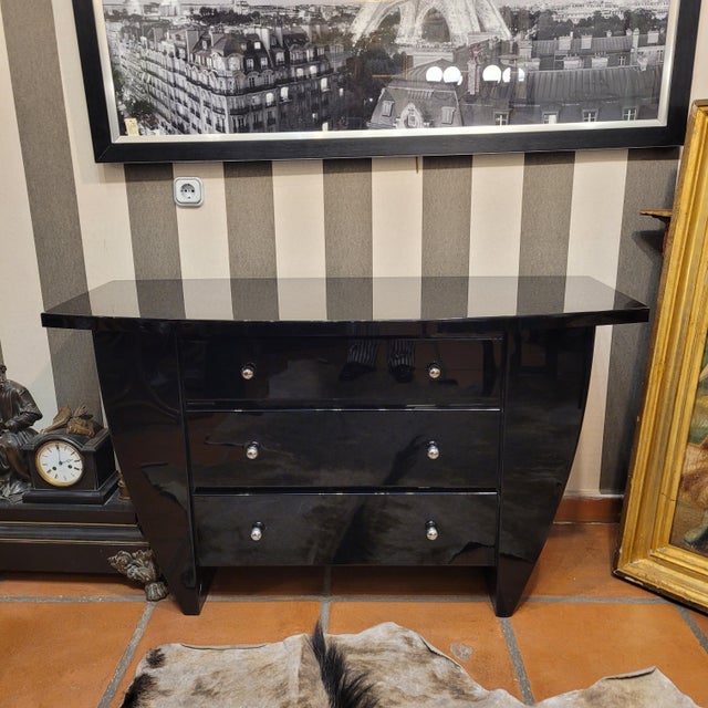 1970s Vintage French Chest of Drawers in Lacquered Wood by David Lange, 1970s For Sale - Image 5 of 18