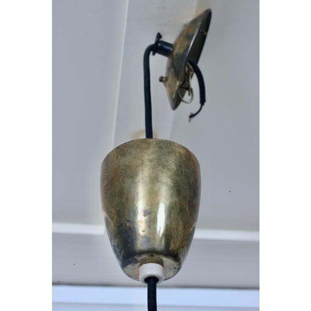 1960s Progress Mfg. Co. Inc. Off White Enamel & Glass "Onion" Hanging Pendant For Sale - Image 9 of 12