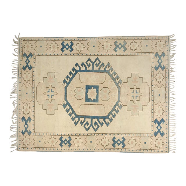 Geometric Wool Tribal Vintage Carpet For Sale