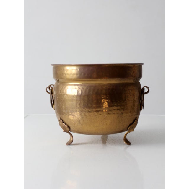 Metal Antique Victorian Brass Jardiniere Planter For Sale - Image 7 of 14