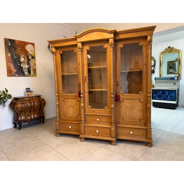 Antique Farmhouse Display Cabinet For Sale - Image 4 of 16