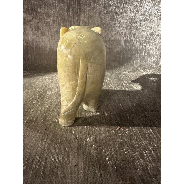 Contemporary Late 20th Century Hand Carved Stone Elephant Figurine For Sale - Image 3 of 5
