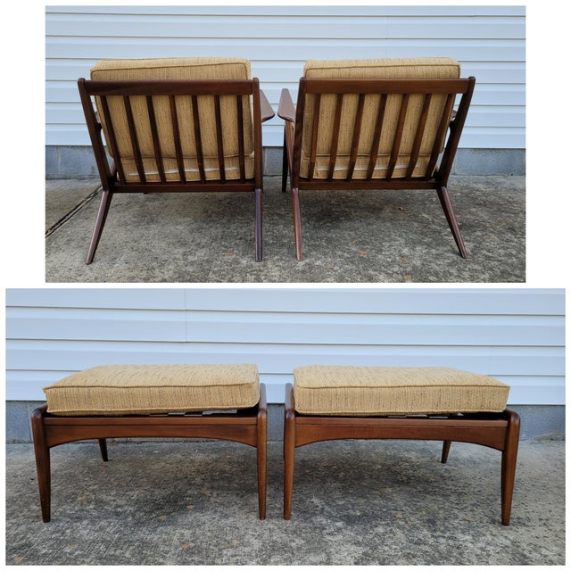 1960s Danish Poul Jensen Selig Z Chair and OttomanSet of 4 Chairish