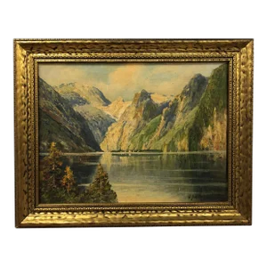 Late 19th Century Majestic Oil on Board Signed on the Bottom, Framed