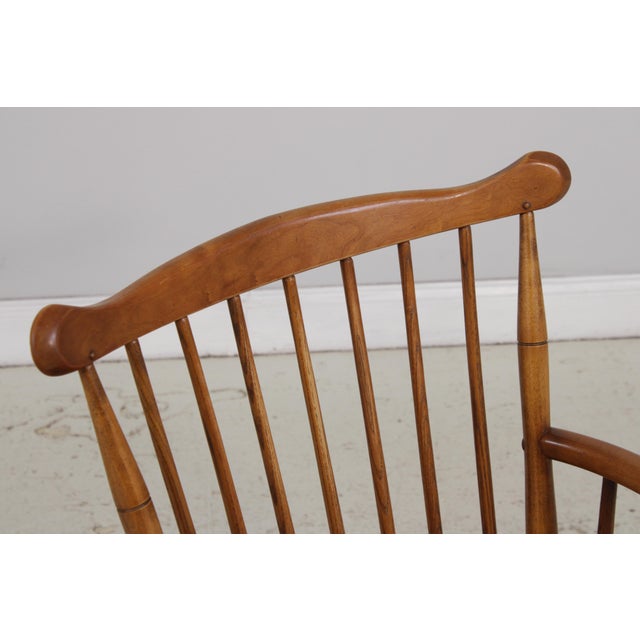 Wood Stickley Cherry Windsor Style Spindle Back Armchair For Sale - Image 7 of 16