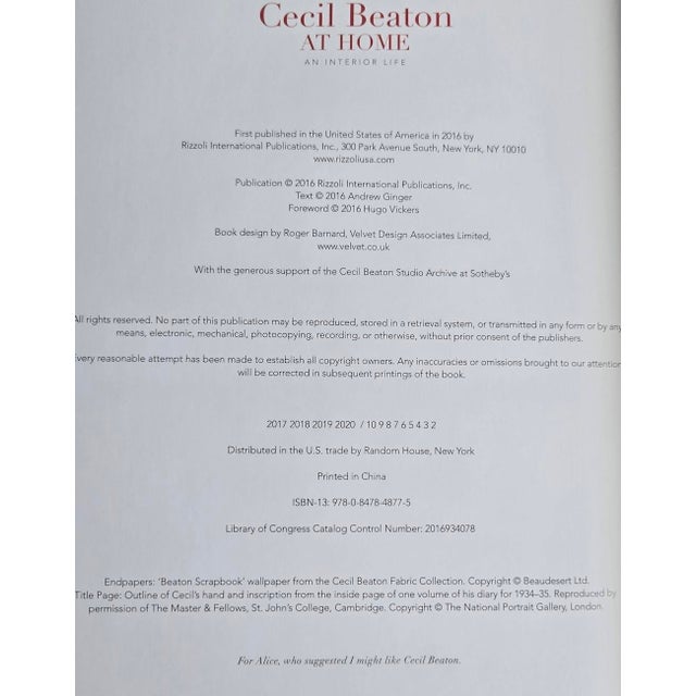Cecil Beaton 1st Edition Book, "Cecil Beaton at Home: An Interior Life", by Andrew Ginger, Foreword by Hugo Vickers For Sale - Image 4 of 5