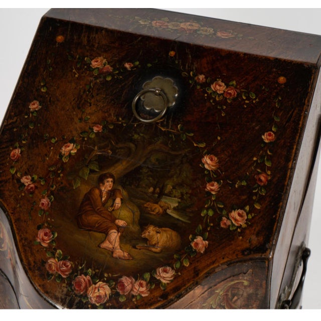 Antique English Angelica Kauffman Hand Painted Letter Box For Sale - Image 4 of 4