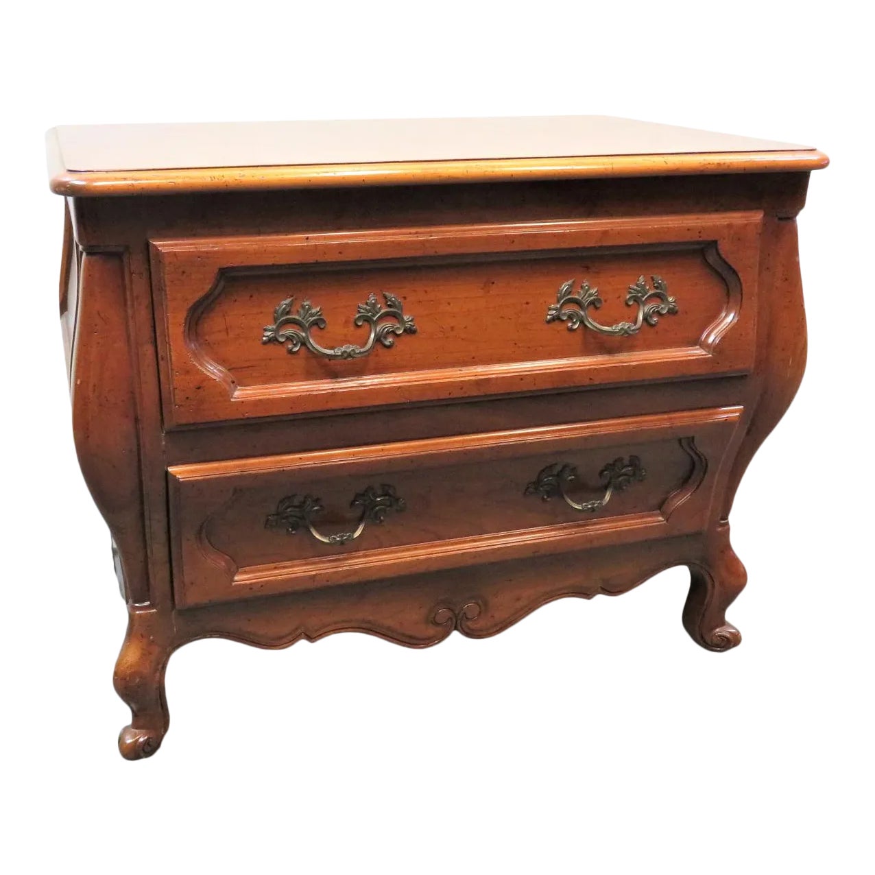 Baker Louis Xv Style Cherry Bombay Nightstand Chairish