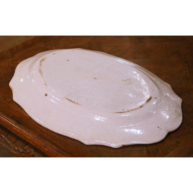 19th Century French Desvres Faience Platter With Tavern Scene Signed Teniers For Sale - Image 11 of 12