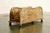 A gorgeous antique Arts & Crafts or Art Deco period gilt bronze and Favrile slag glass "Pine Needle" pattern desk letter...
