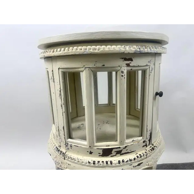 Wood French Louis XV Provincial Style Distressed Off-White Serving Table W Tray For Sale - Image 7 of 12