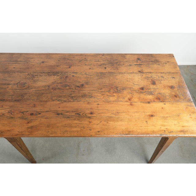 Wood Large French Farmhouse Dining Table in Pine For Sale - Image 7 of 13
