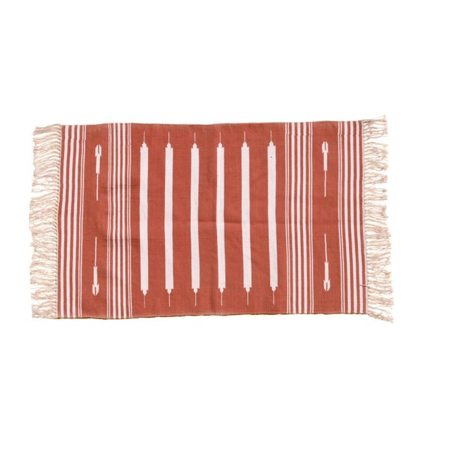 Boho Chic Musk Rug, 9x12, Red & White For Sale - Image 3 of 3