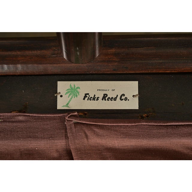 John Wisner for Ficks Reed Mid-Century Hollywood Regency Bamboo Rattan Loveseat, 1950s For Sale - Image 12 of 13