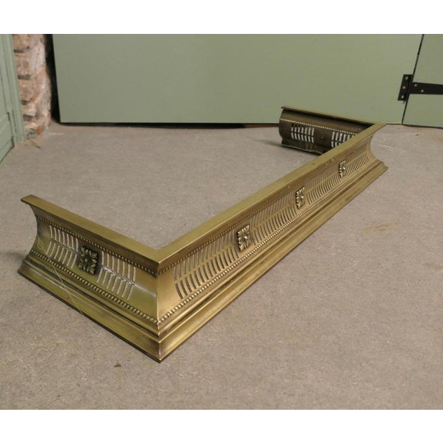 Victorian Pierced Brass Fender For Sale - Image 4 of 7