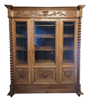 Large Solid Oak Bookcase, 1890s