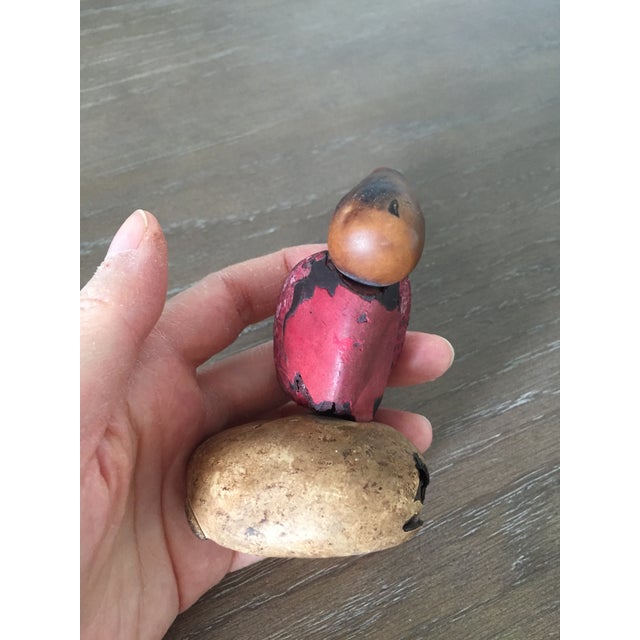 Mid Century Modern Tagua Nut Carving Toucan on Egg Sculpture For Sale - Image 9 of 10