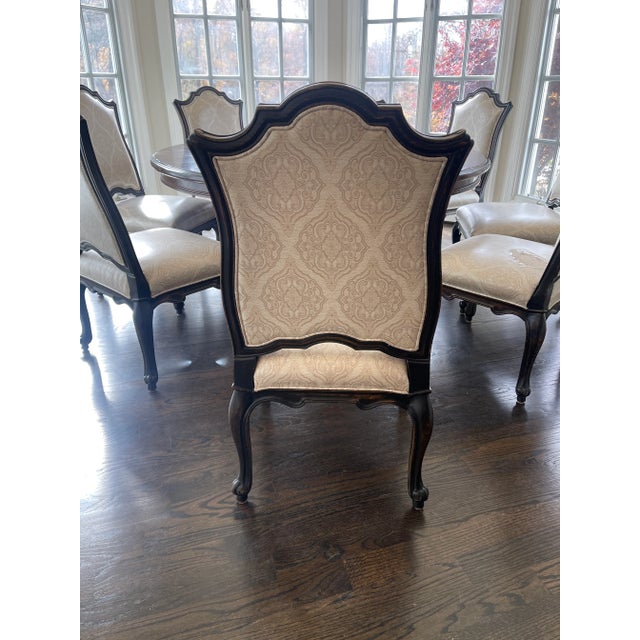 Fairfield Fairfield Carved Wood & Taupe Velvet Dining Chairs - Set of 8 For Sale - Image 4 of 9