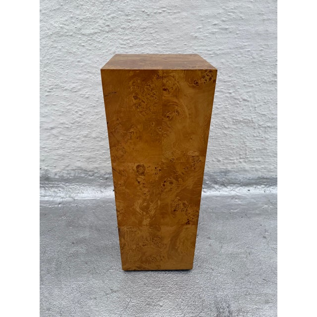 1960s Burl Pedestal Display Column Milo Baughman Style Mid Century Modern For Sale - Image 5 of 14
