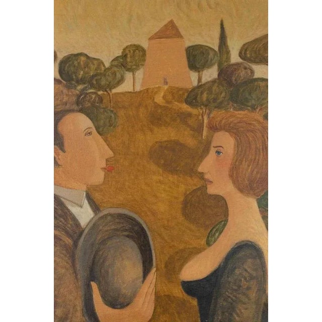 Modern Alberto Gallerati, Marriage Proposal, Oil on Canvas, 1970s For Sale - Image 3 of 5