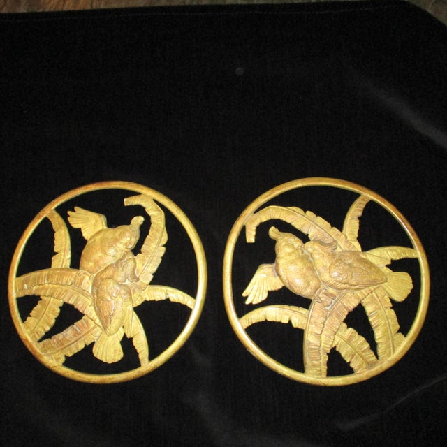 Early 20th Century Art Deco Gilt Bronze Furniture Rondells - A Pair of 2 For Sale - Image 5 of 7