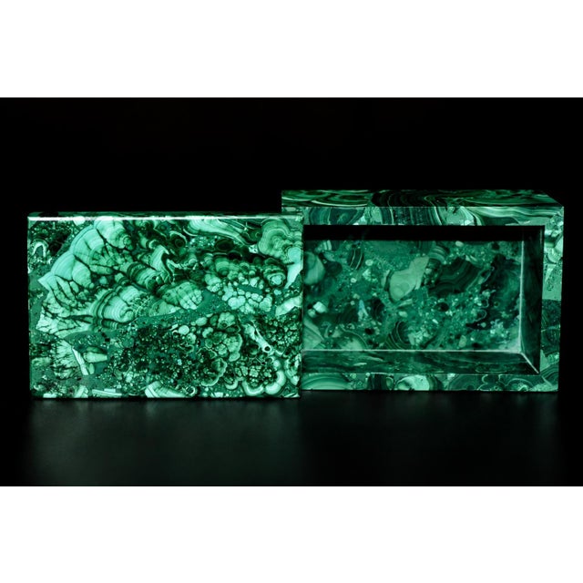 Malachite Box Rainbow Genuine Gemstone Italian Made For Sale - Image 13 of 15