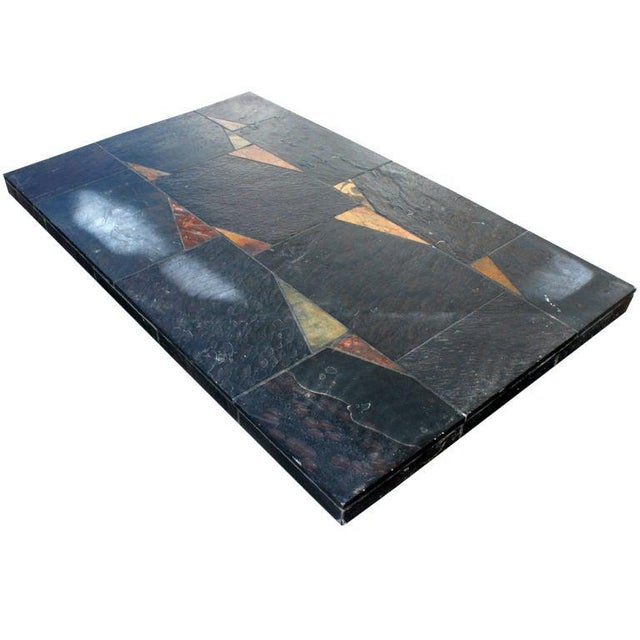 Modern Vintage Black Slate Patchwork Coffee Table For Sale - Image 3 of 5