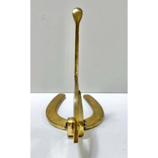 Vintage Brass Horse Hoof Gauge – Equestrian Desk Decor Paperweight For Sale - Image 4 of 9