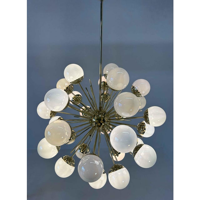 Mid-Century Modern Murano Glass and Brass Sputnik Chandelier, 2000s For Sale - Image 9 of 15