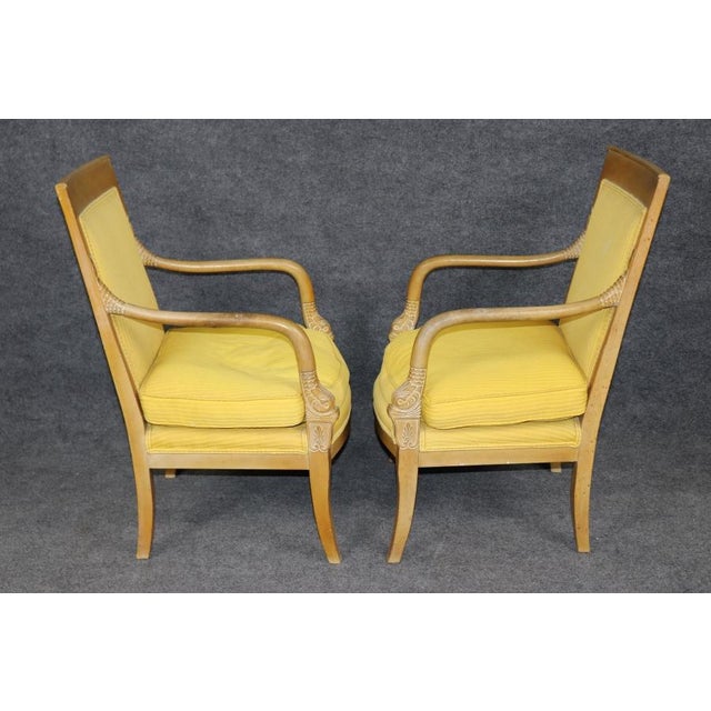 1960s Pair of Regency Style Carved Dolphin Head Armchairs For Sale - Image 5 of 13